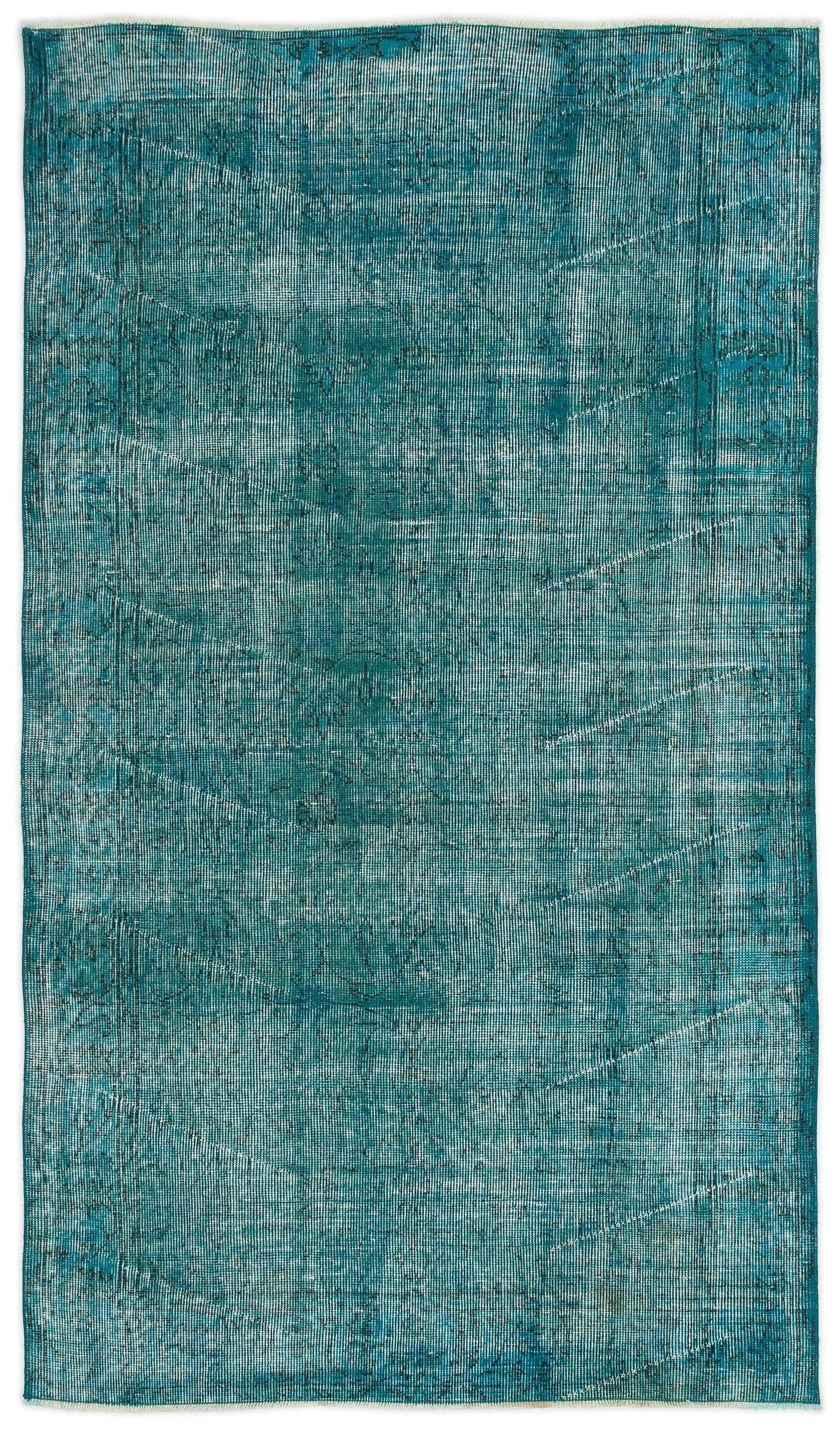 Antrasit Gri Eskitme Geometrik Yün Halı 118x207