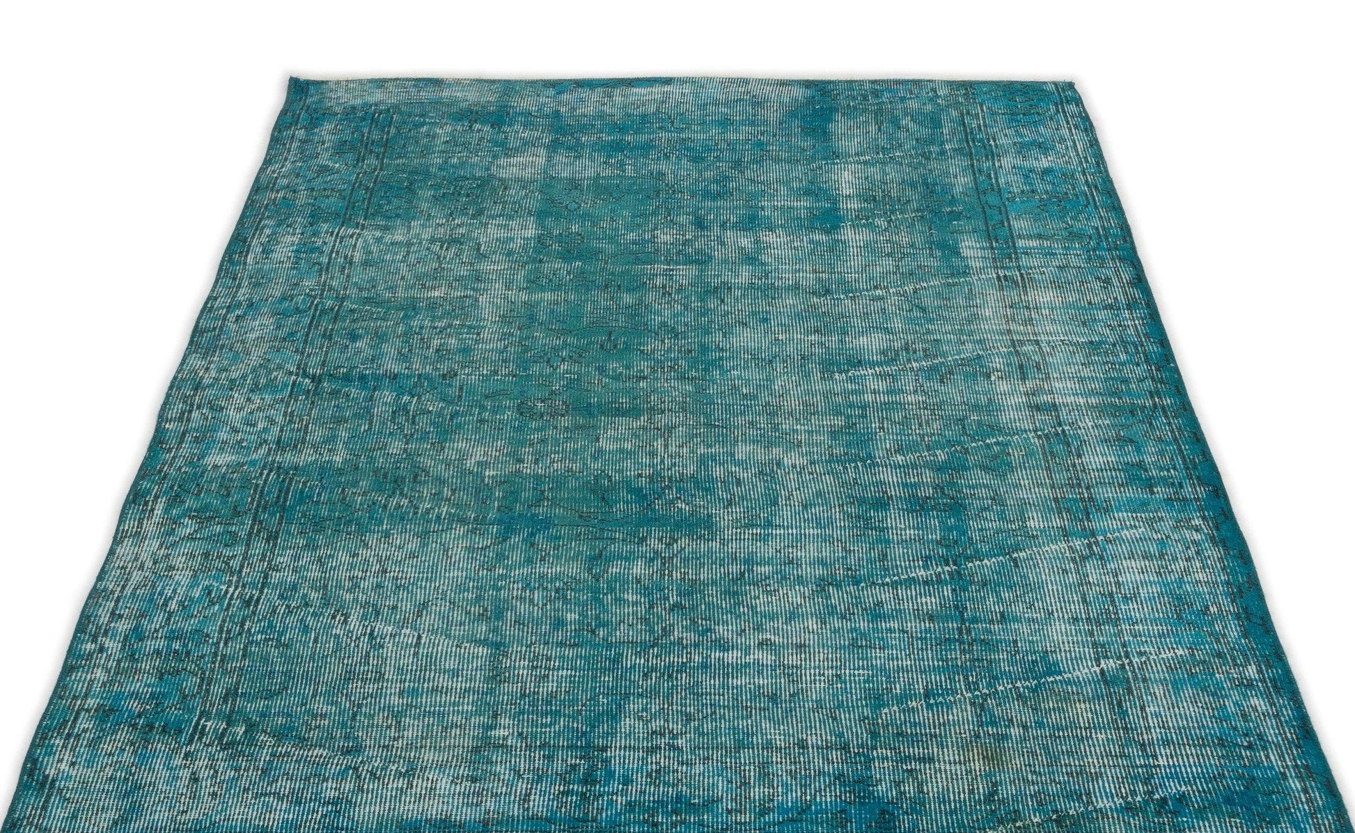 Antrasit Gri Eskitme Geometrik Yün Halı 118x207