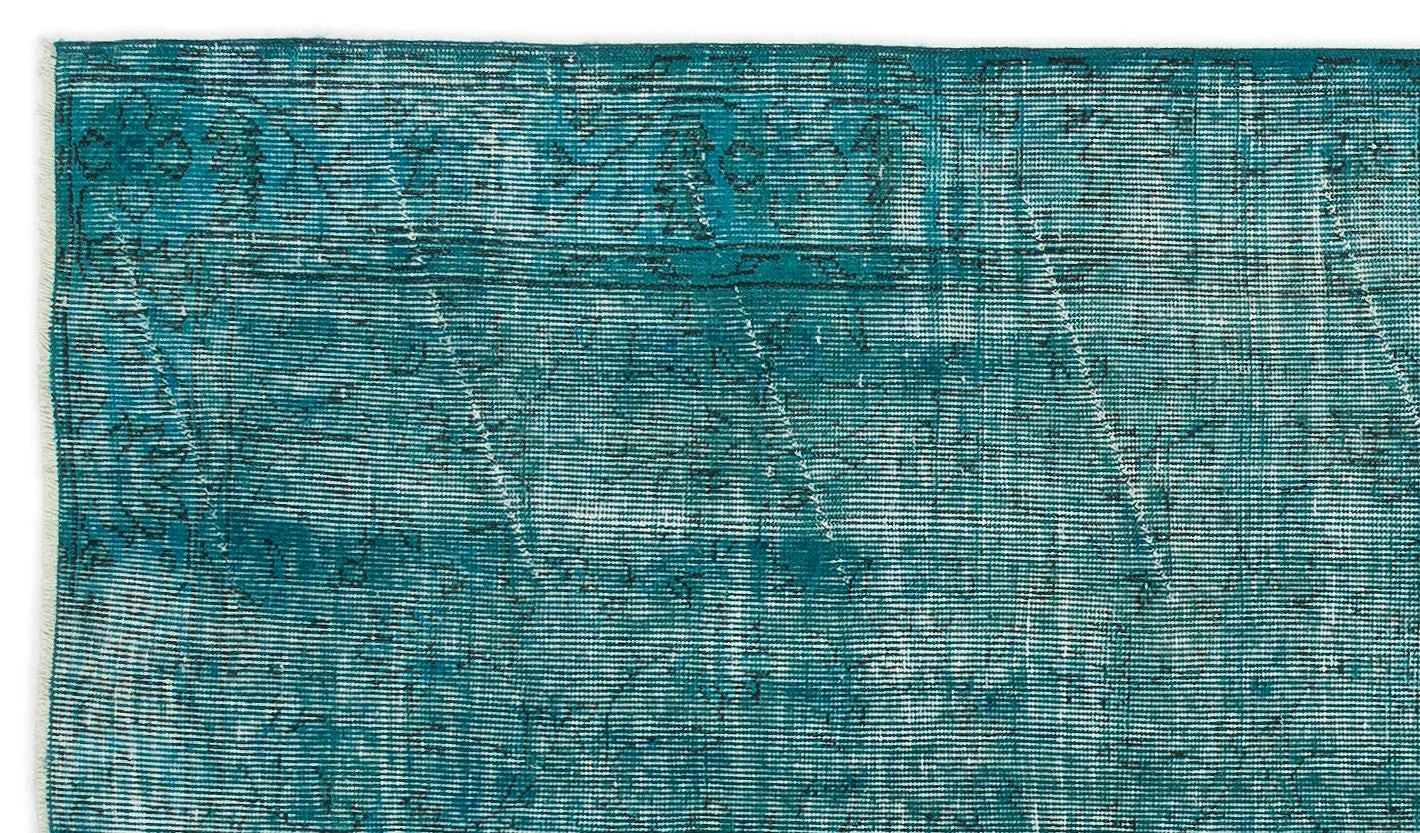 Antrasit Gri Eskitme Geometrik Yün Halı 118x207