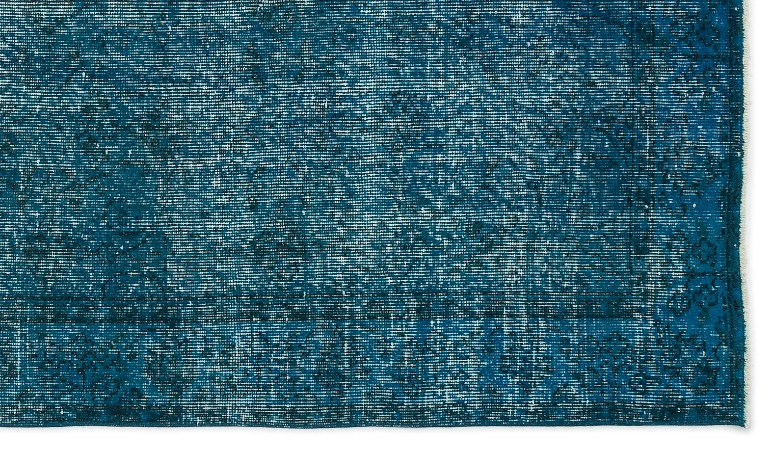 Krem Mavi Bohem Eskitme Yün Halı 135x229