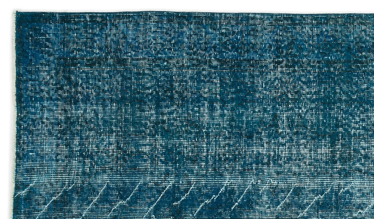 Krem Mavi Bohem Eskitme Yün Halı 135x229
