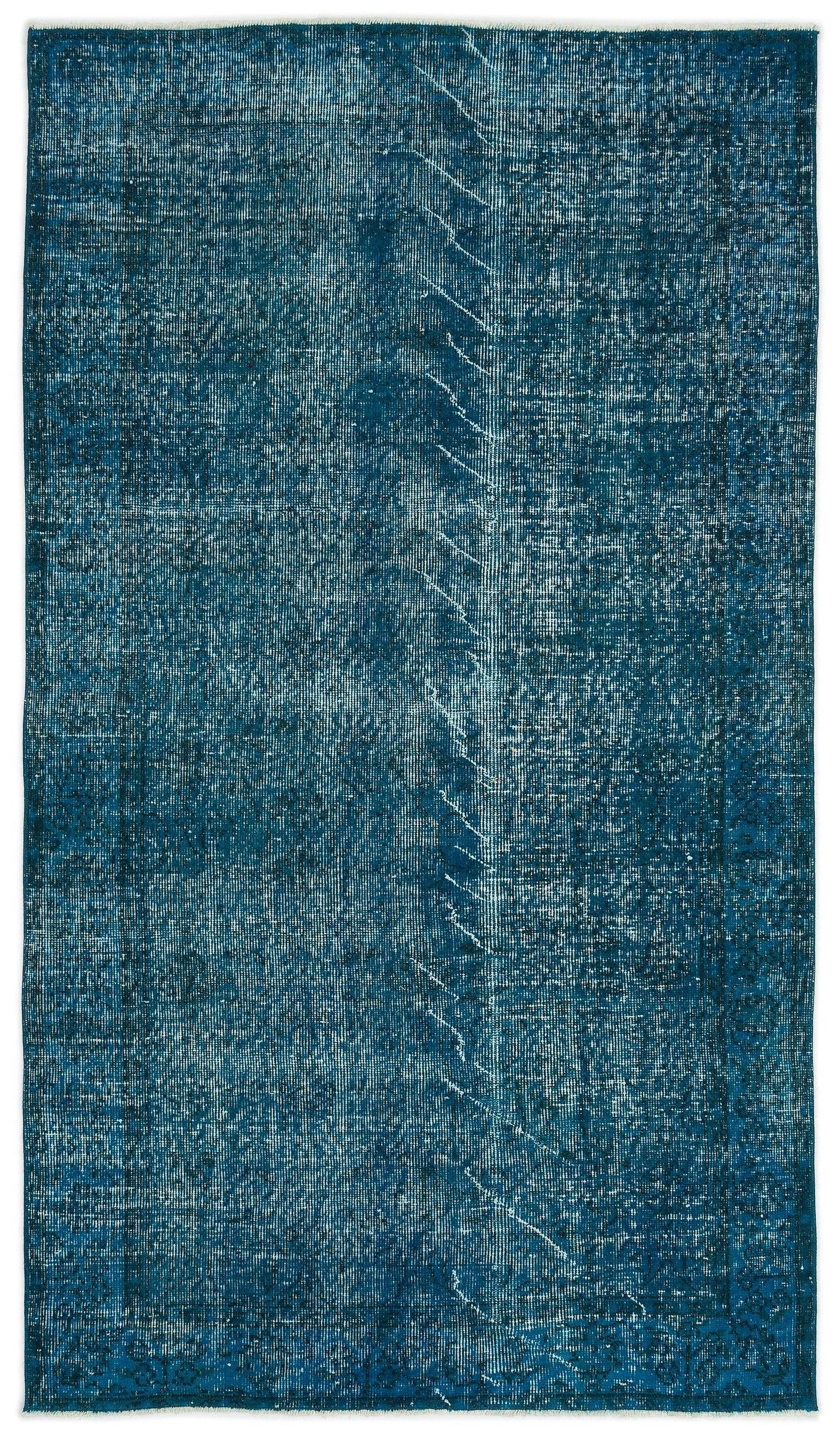 Krem Mavi Bohem Eskitme Yün Halı 135x229