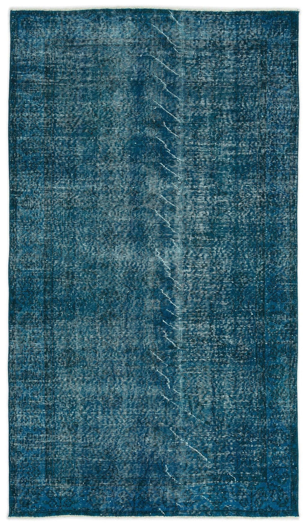 Krem Mavi Bohem Eskitme Yün Halı 135x229