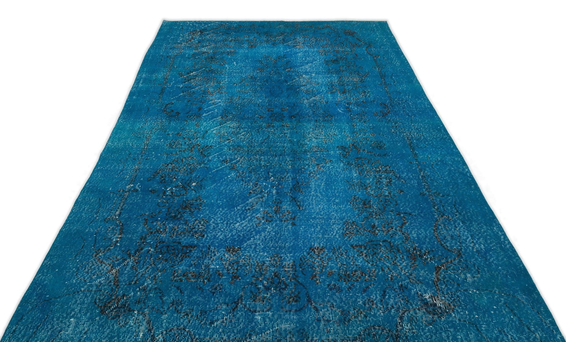 Gri Krem Eskitme Klasik Yün Halı 165x338