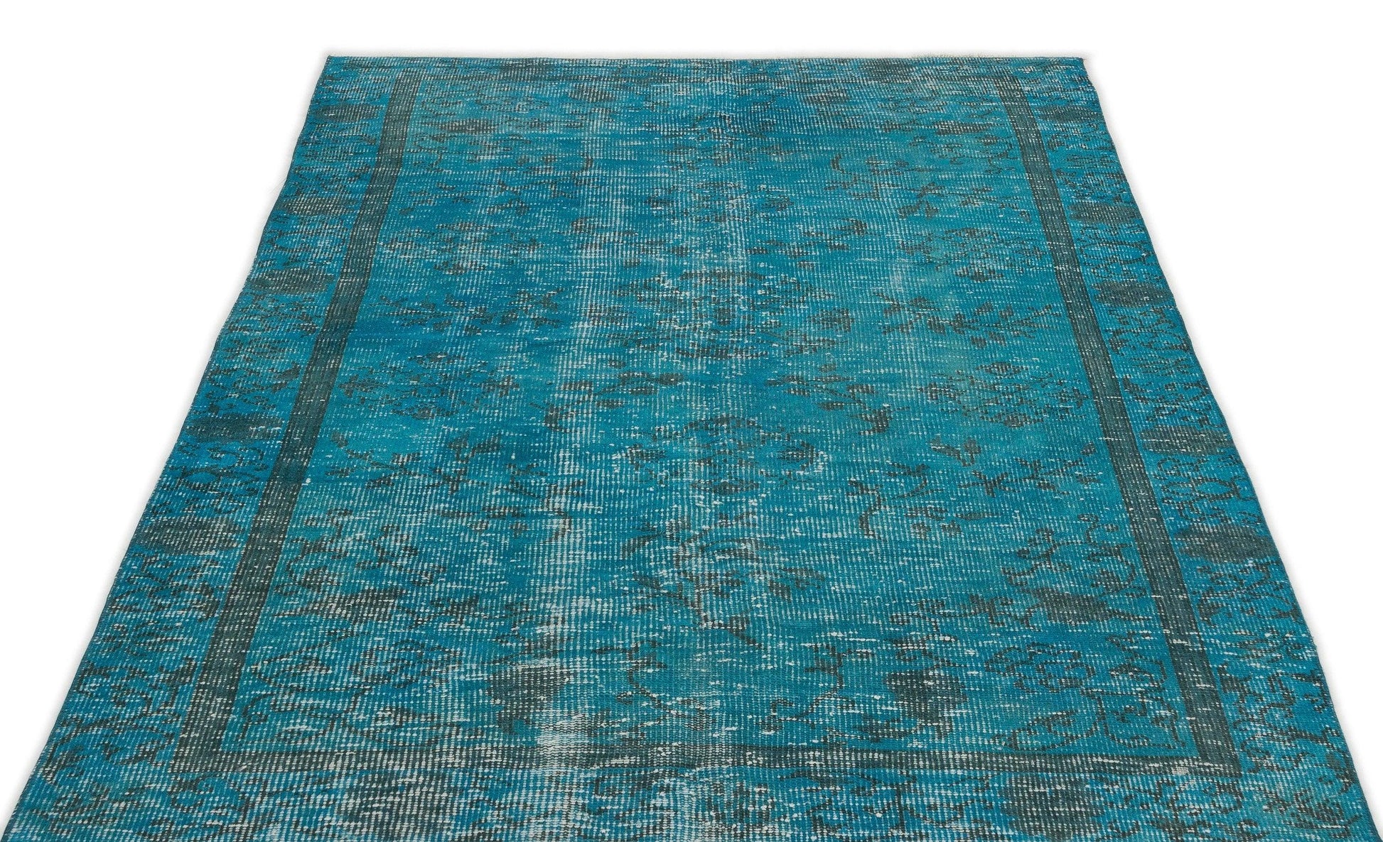 Beyaz Gri Anadolu Eskitme Geometrik Yün Halı 131x233 - Özel Seri