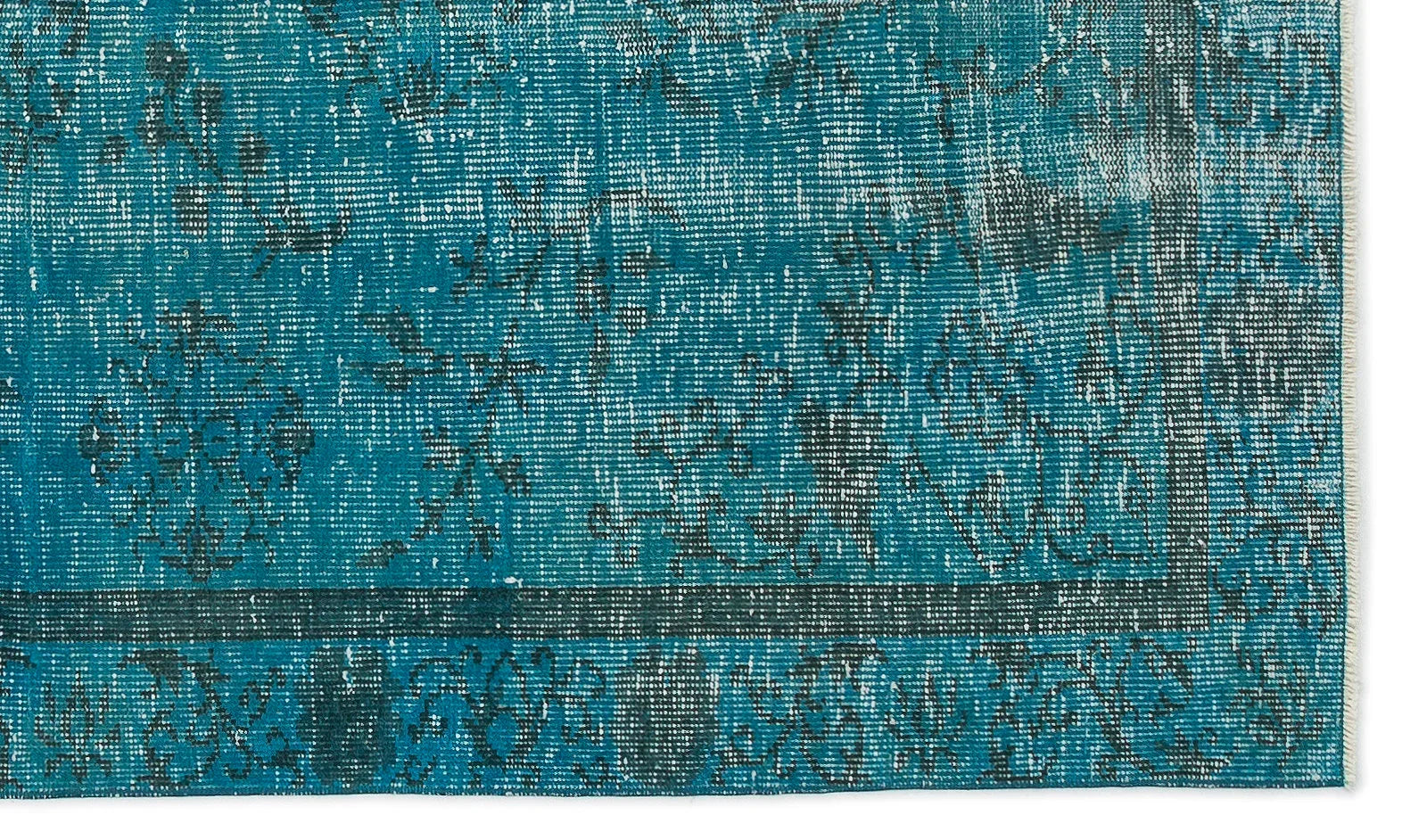Beyaz Gri Anadolu Eskitme Geometrik Yün Halı 131x233 - Özel Seri