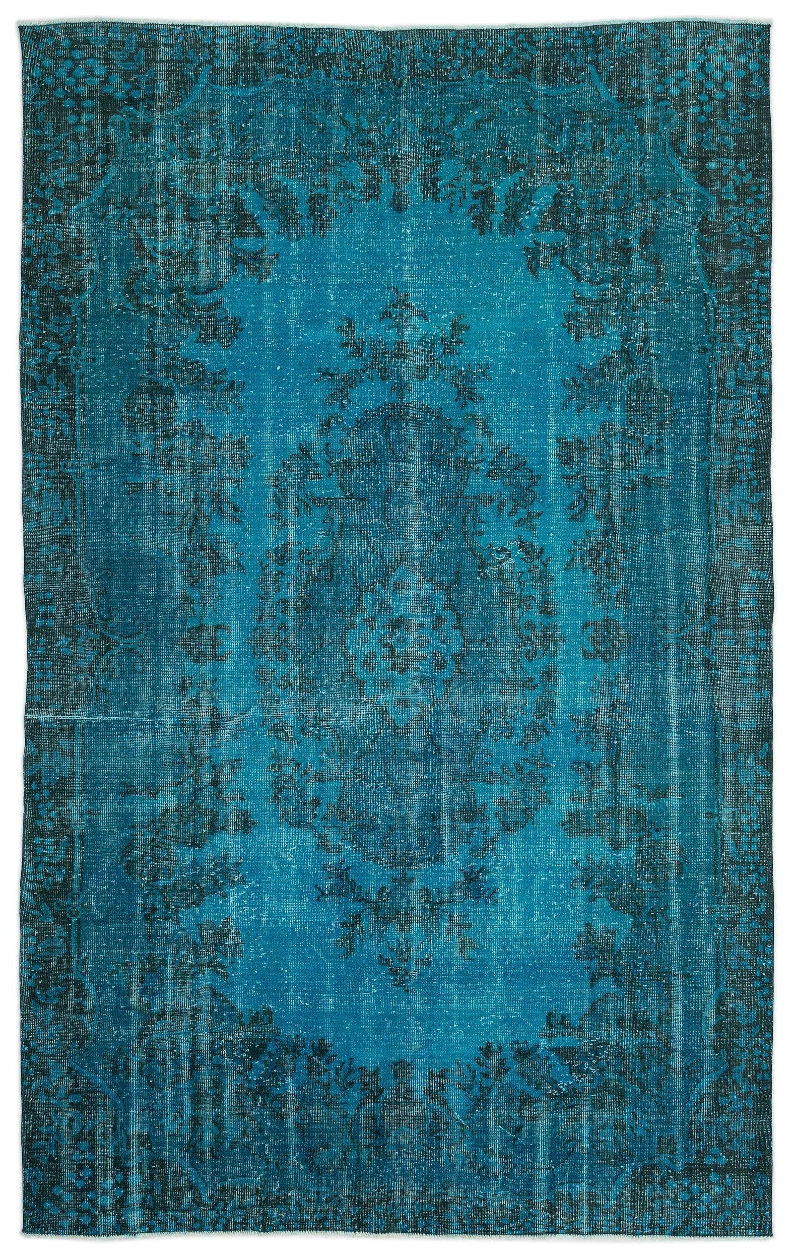 Beyaz Lacivert Anadolu Bohem Eskitme Yün Halı 199x328 - Özel Seri