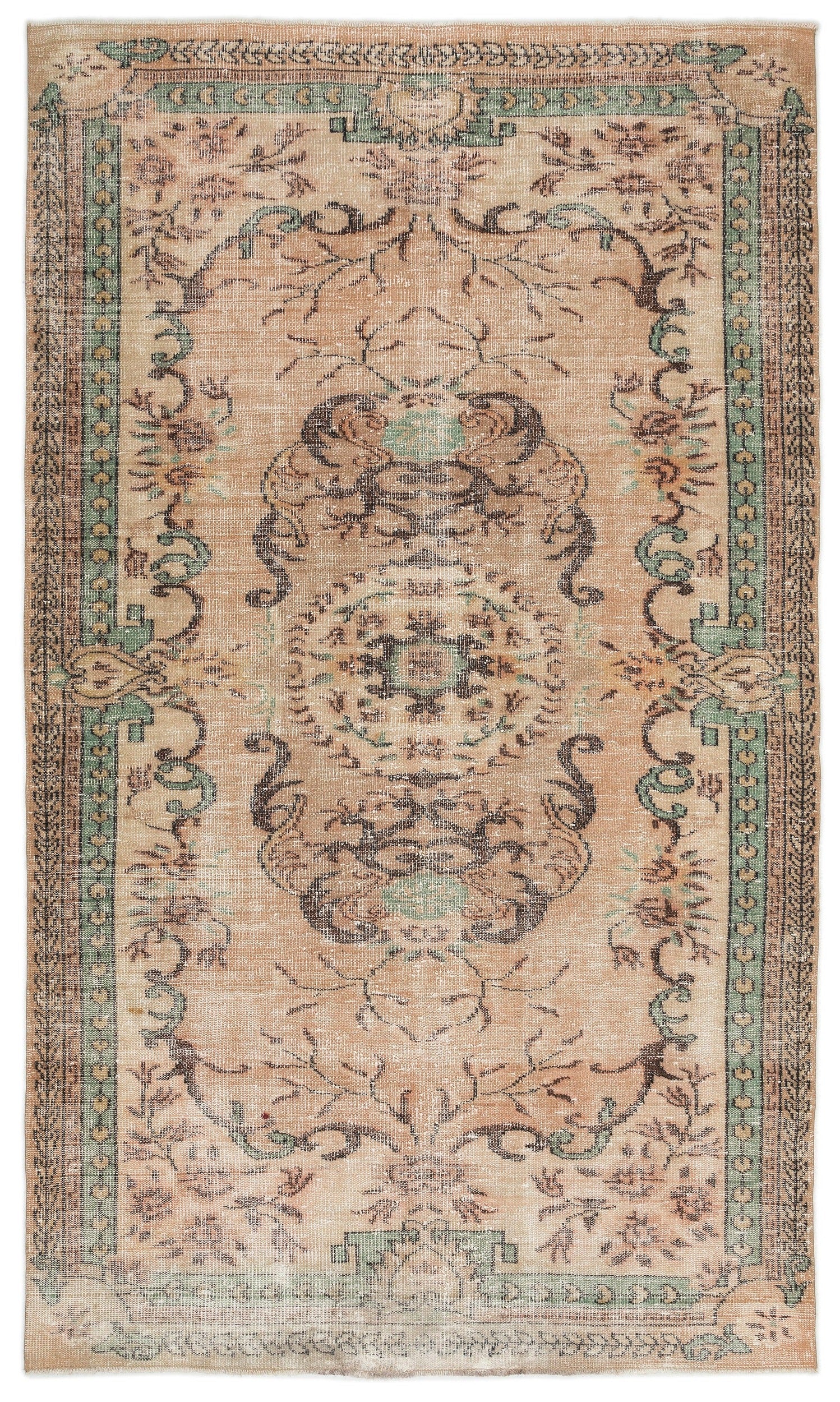 Atina Bej Eskitme Yün El Dokuma Halısı 187 x 322 Apex Unique