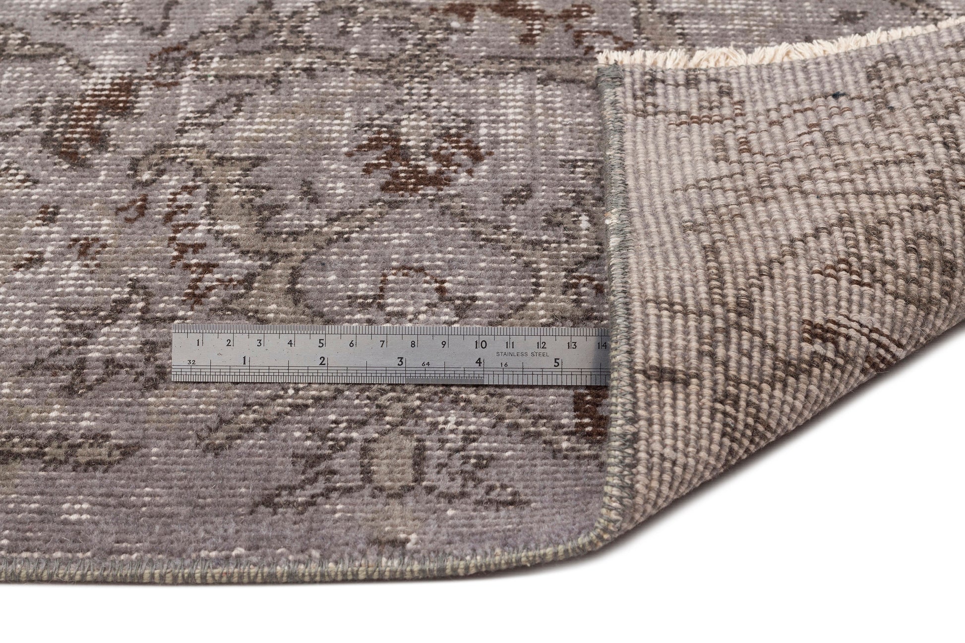 Atina Gri Eskitme Yün El Dokuma Halısı 166 x 301 Apex Unique