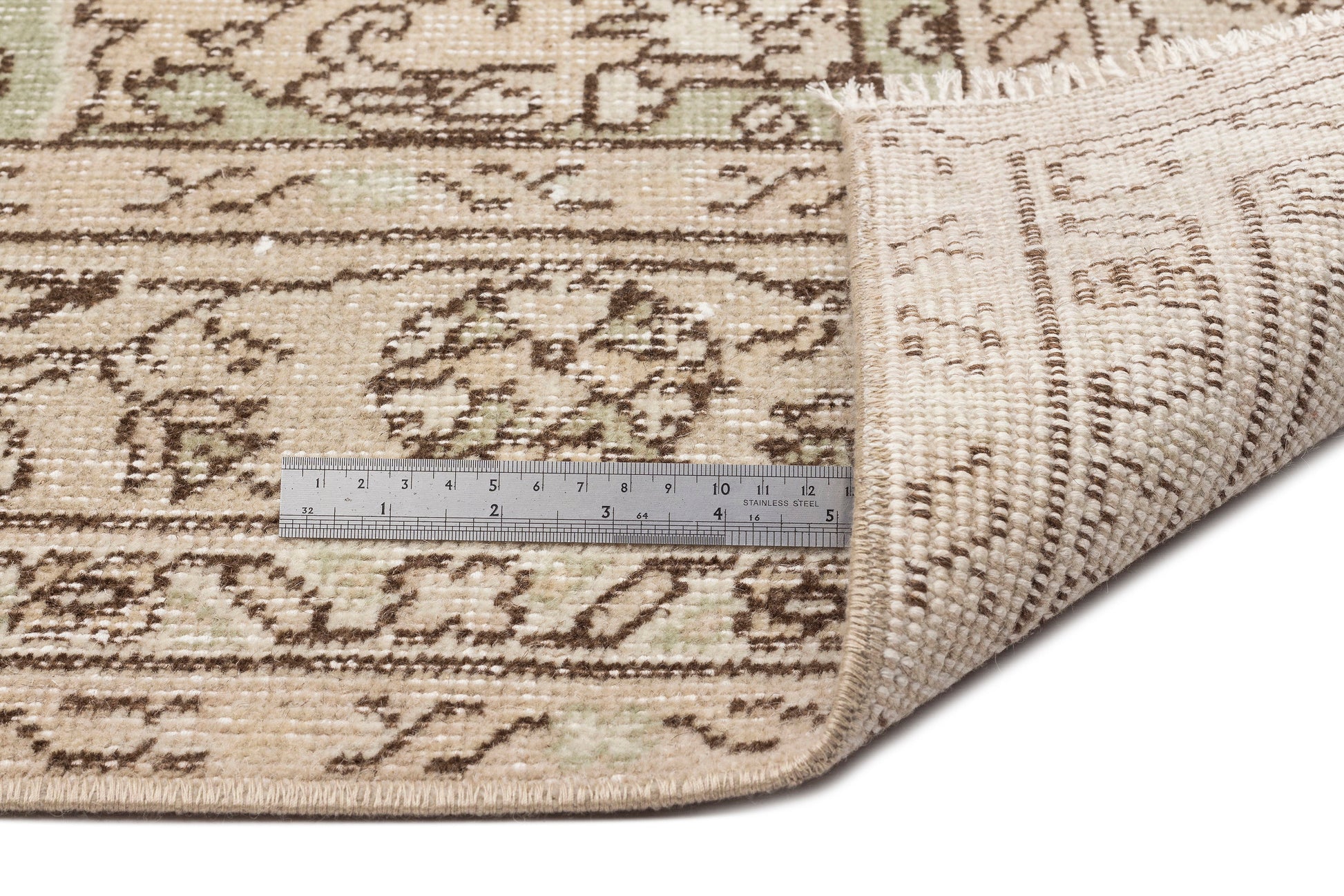 Atina Bej Eskitme Yün El Dokuma Halısı 192 x 293 Apex Unique