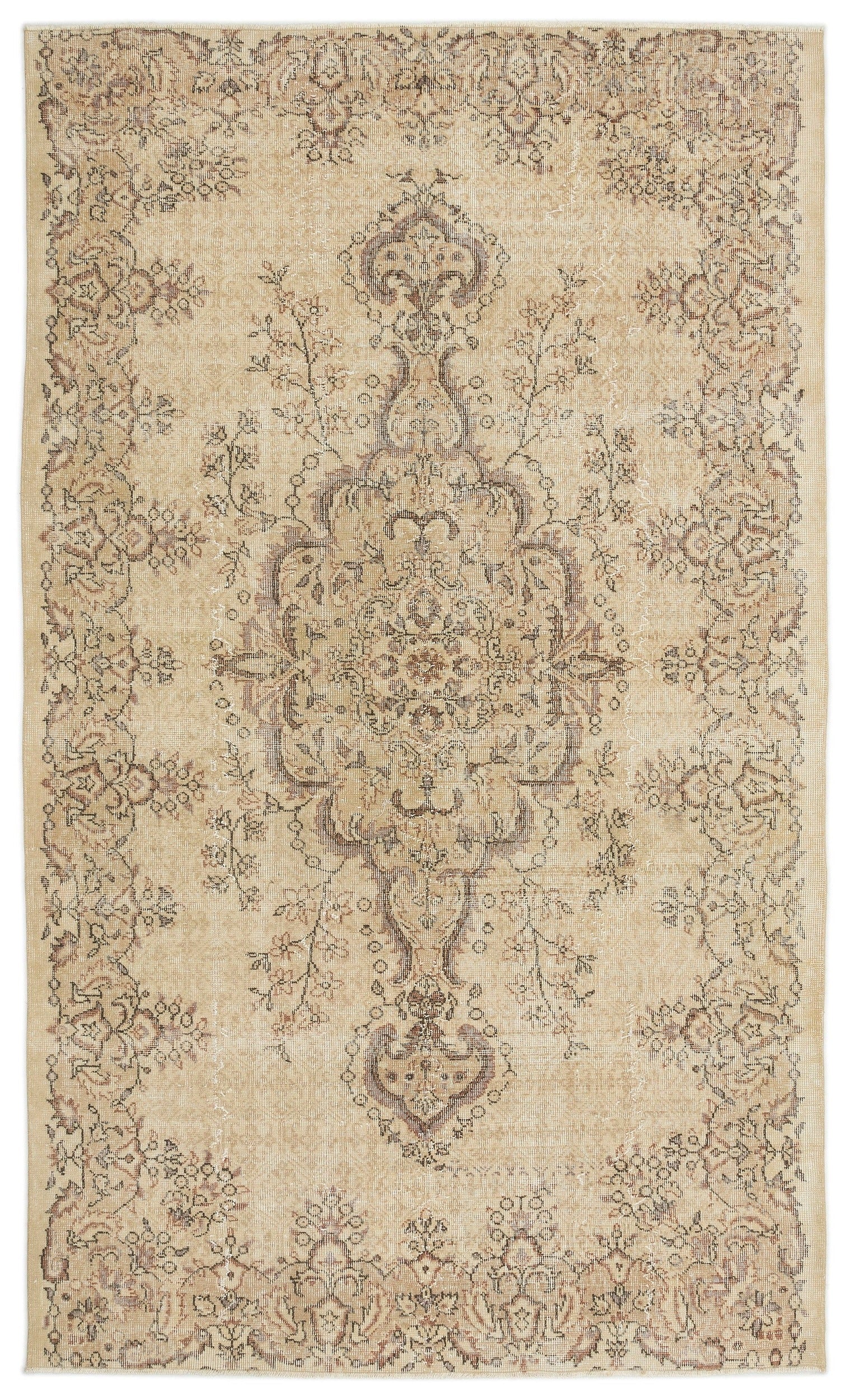 Atina Bej Eskitme Yün El Dokuma Halısı 173 x 285 Apex Unique