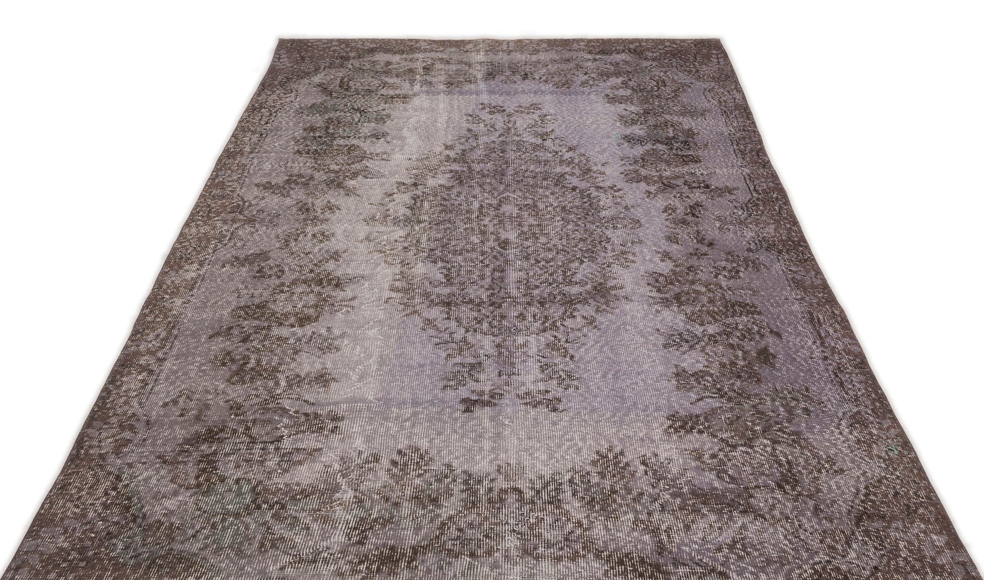 Atina Gri Eskitme Yün El Dokuma Halısı 163 x 310 Apex Unique