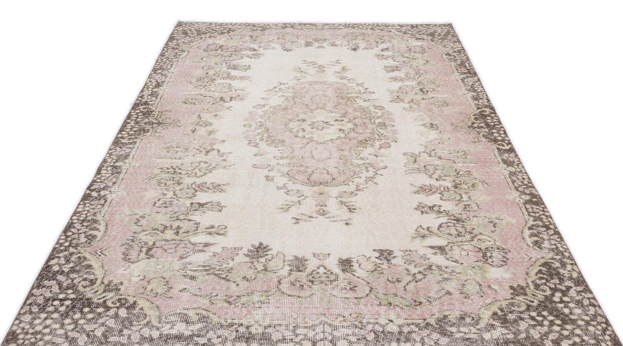 Bej Anadolu Eskitme Geometrik Yün Halı 184x301 - Özel Seri