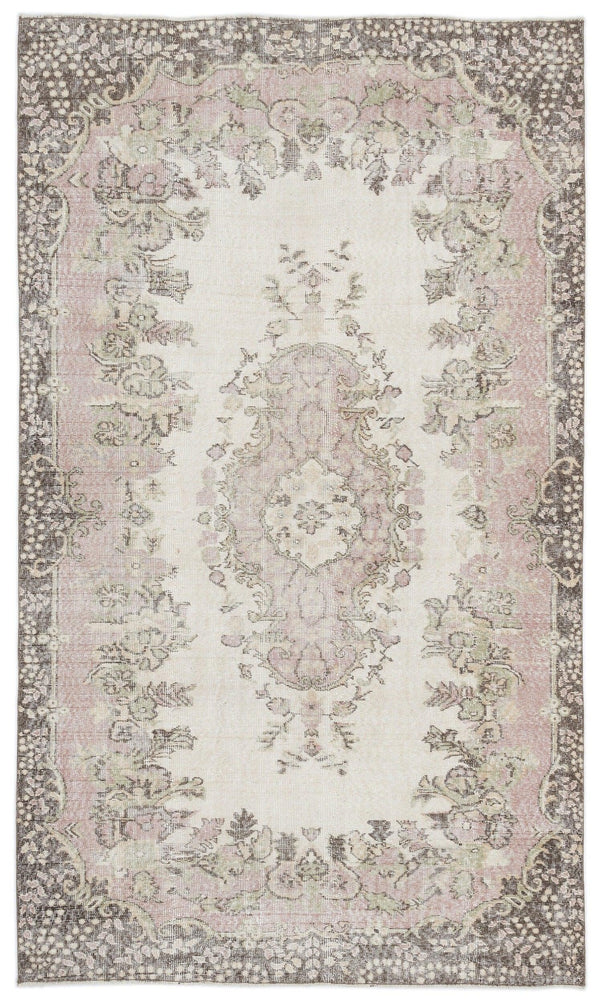 Bej Anadolu Eskitme Geometrik Yün Halı 184x301 - Özel Seri
