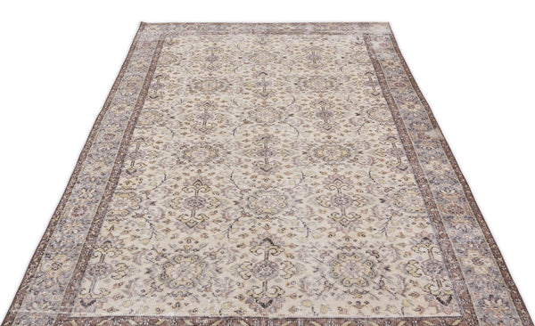 Bej Anadolu Eskitme Geometrik Yün Halı 160x285 - Özel Seri