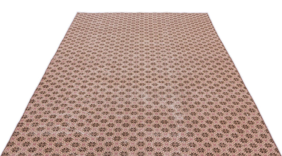 Krem Anadolu Eskitme Geometrik Yün Halı 178x298 - Özel Seri