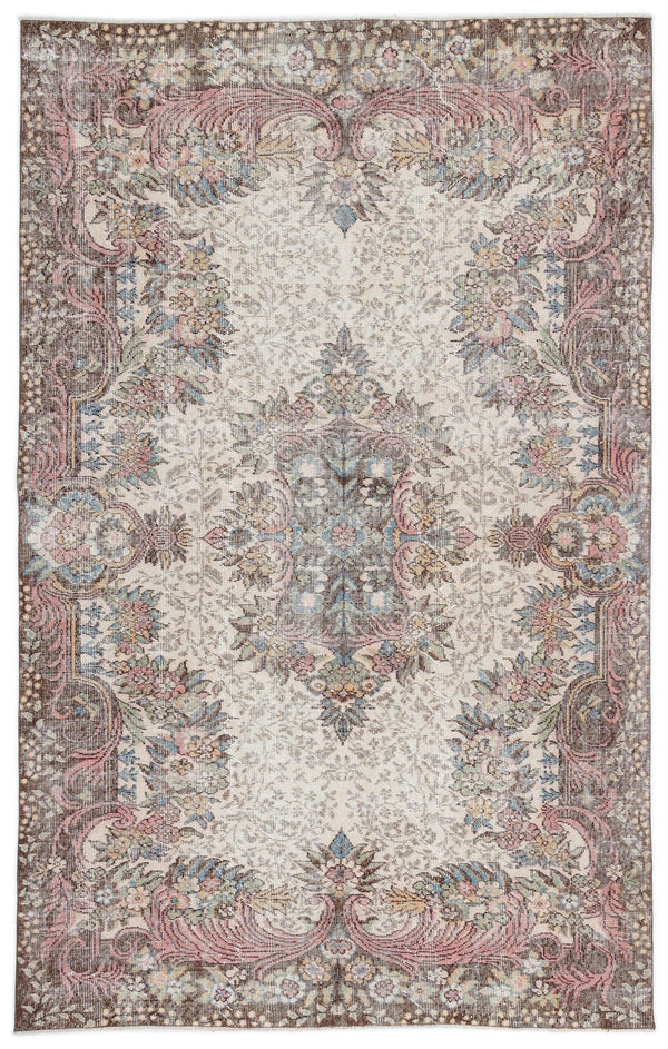 Krem Isparta Klasik Madalyonlu Yün Halı 176x279 - Özel Seri