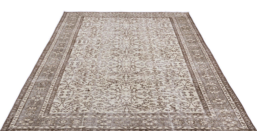 Bej Anadolu Eskitme Geometrik Yün Halı 176x272 - Özel Seri