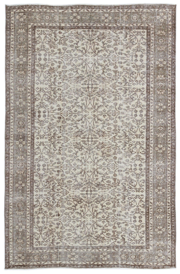 Bej Anadolu Eskitme Geometrik Yün Halı 176x272 - Özel Seri