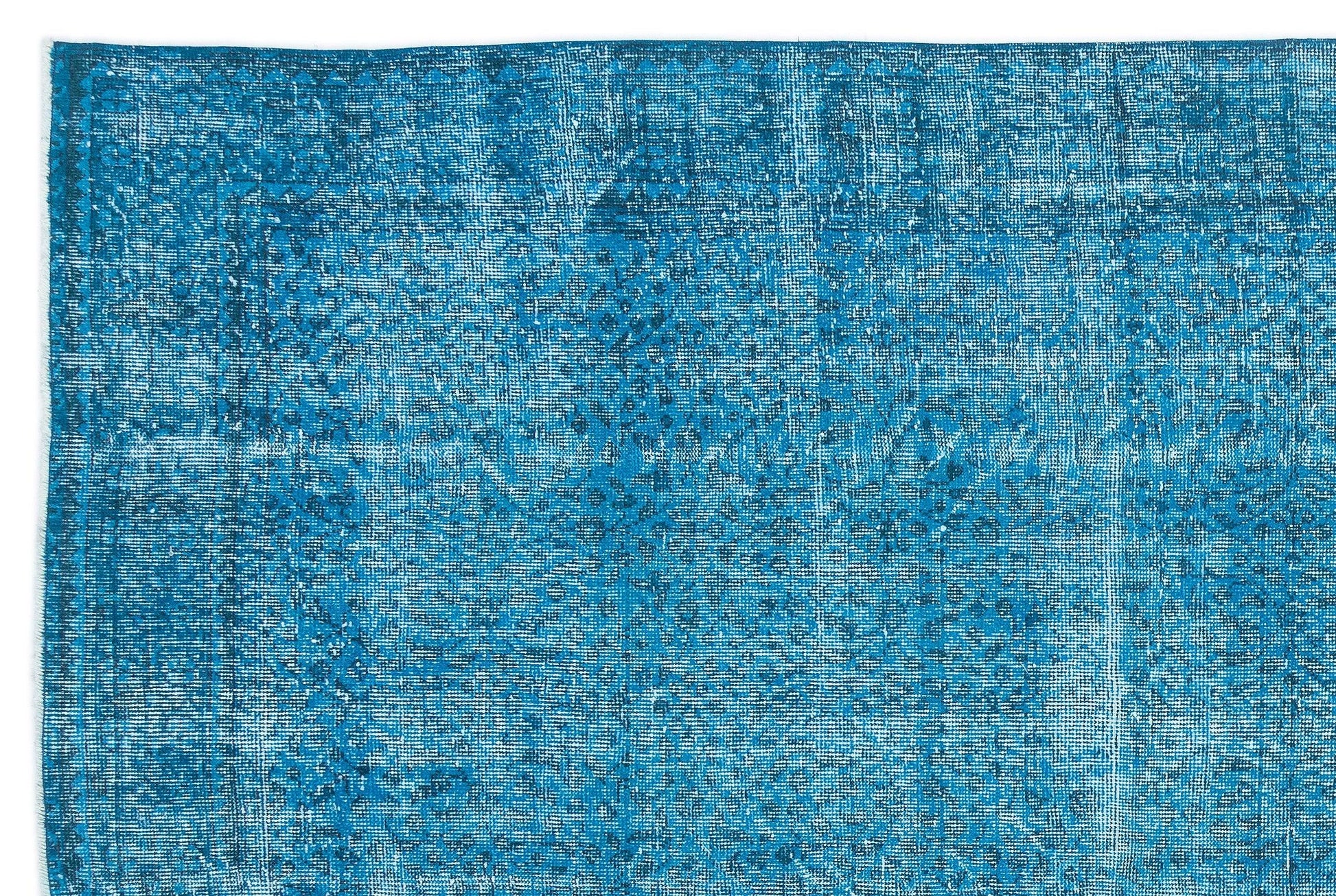 Beyaz Krem Anadolu Eskitme Geometrik Yün Halı 215x315 - Özel Seri