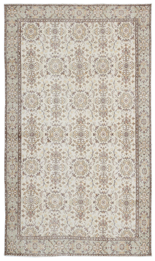 Bej Anadolu Eskitme Geometrik Yün Halı 179x302 - Özel Seri