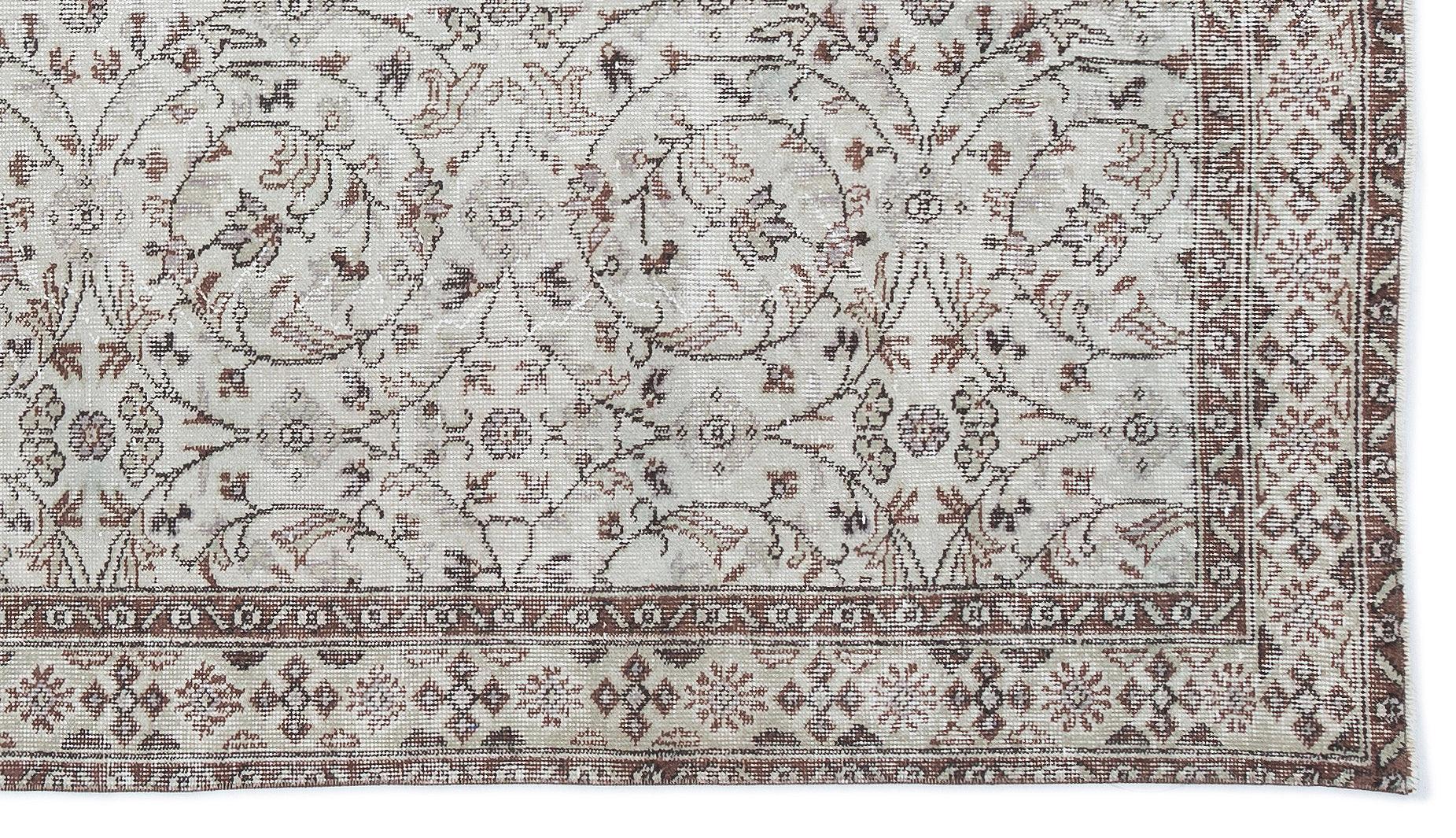 Bej Anadolu Eskitme Geometrik Yün Halı 146x261 - Özel Seri