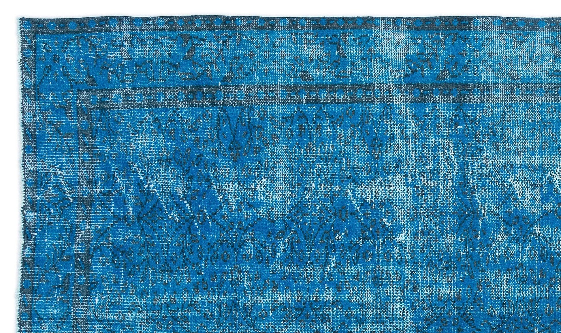 Beyaz Gri Eskitme Geometrik Yün Halı 178x304