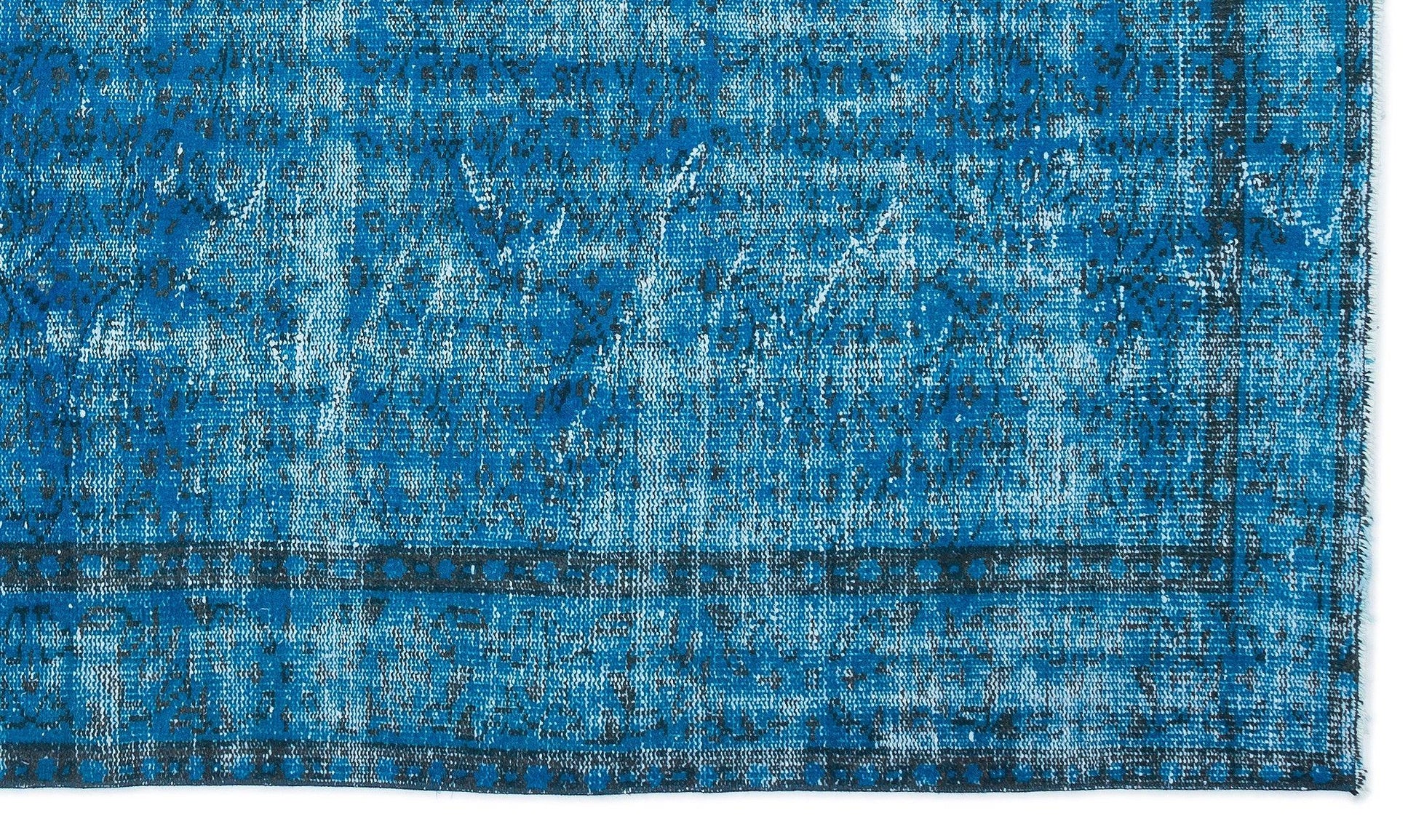 Beyaz Gri Eskitme Geometrik Yün Halı 178x304