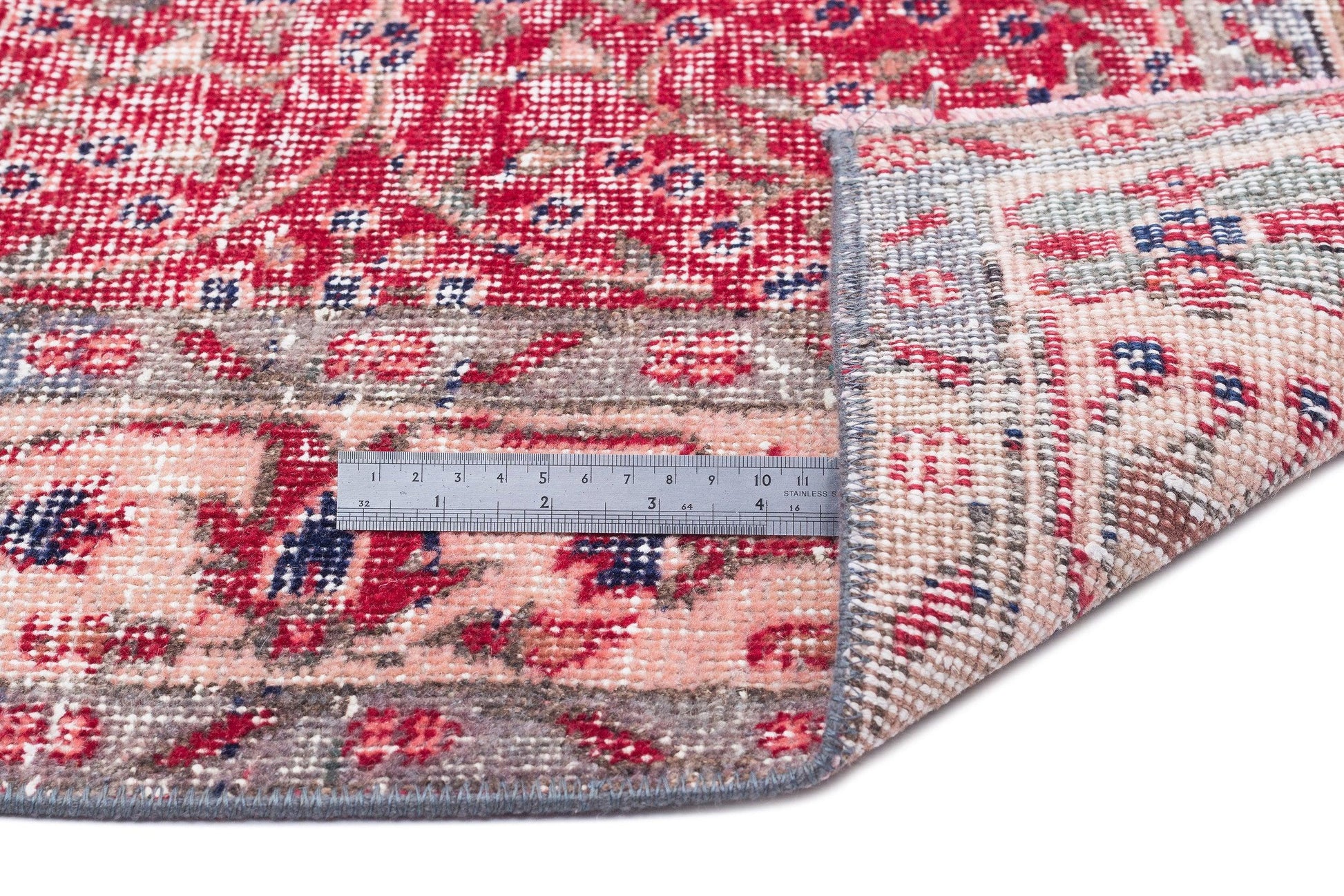 Kırmızı Anadolu Eskitme Klasik Yün Halı 151x255 - Özel Seri