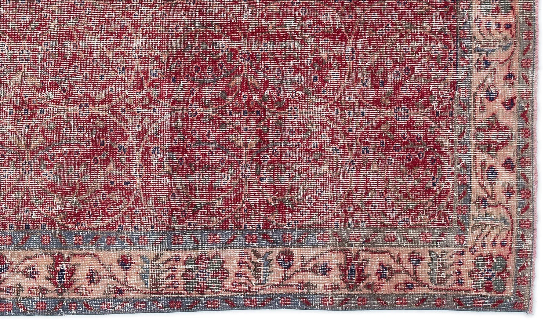 Kırmızı Anadolu Eskitme Klasik Yün Halı 151x255 - Özel Seri