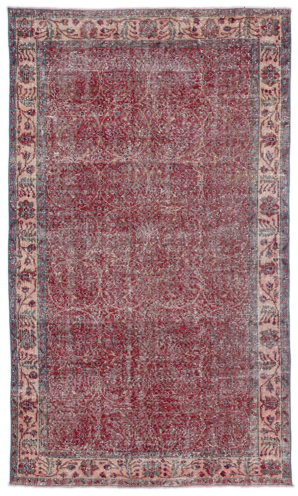 Kırmızı Anadolu Eskitme Klasik Yün Halı 151x255 - Özel Seri