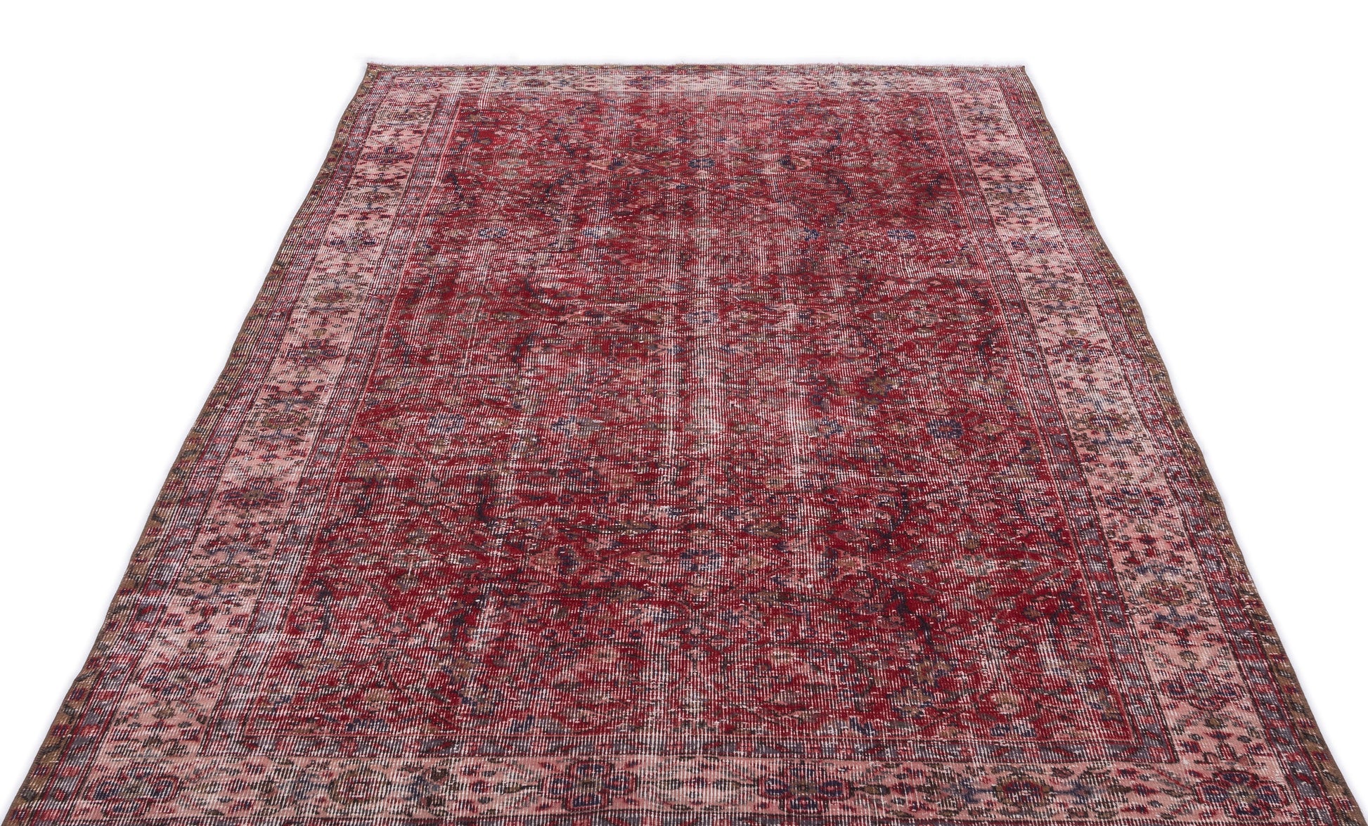 Atina Kırmızı Eskitme Yün El Dokuma Halısı 155 x 275 Apex Unique