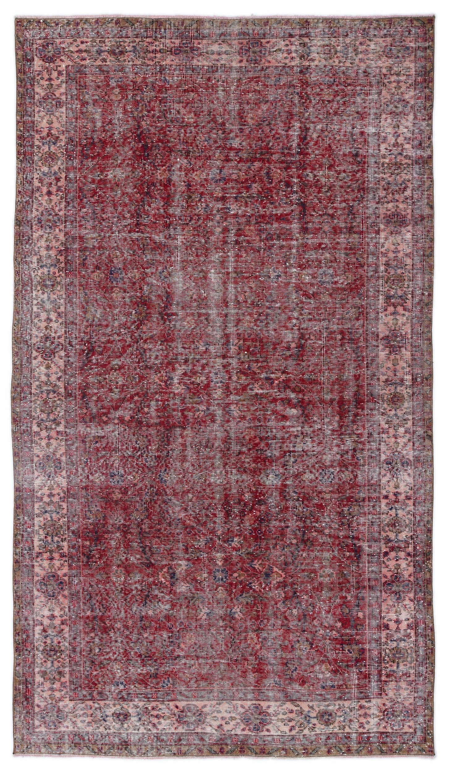 Atina Kırmızı Eskitme Yün El Dokuma Halısı 155 x 275 Apex Unique