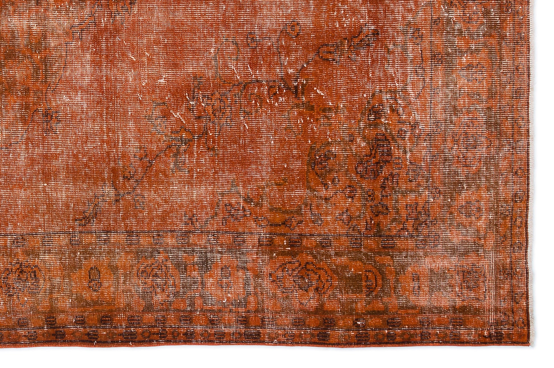 Atina Turuncu Eskitme Yün El Dokuma Halısı 181 x 271 Apex Unique