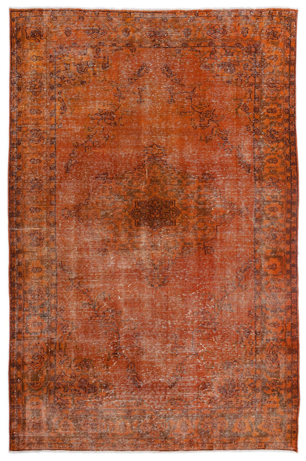 Turuncu Bohem Eskitme Yün Halı 181x271