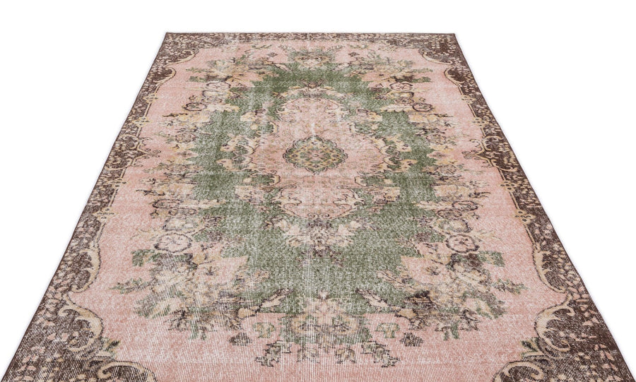 Krem Isparta Madalyonlu Çiçekli Yün Halı 160x277 - Özel Seri