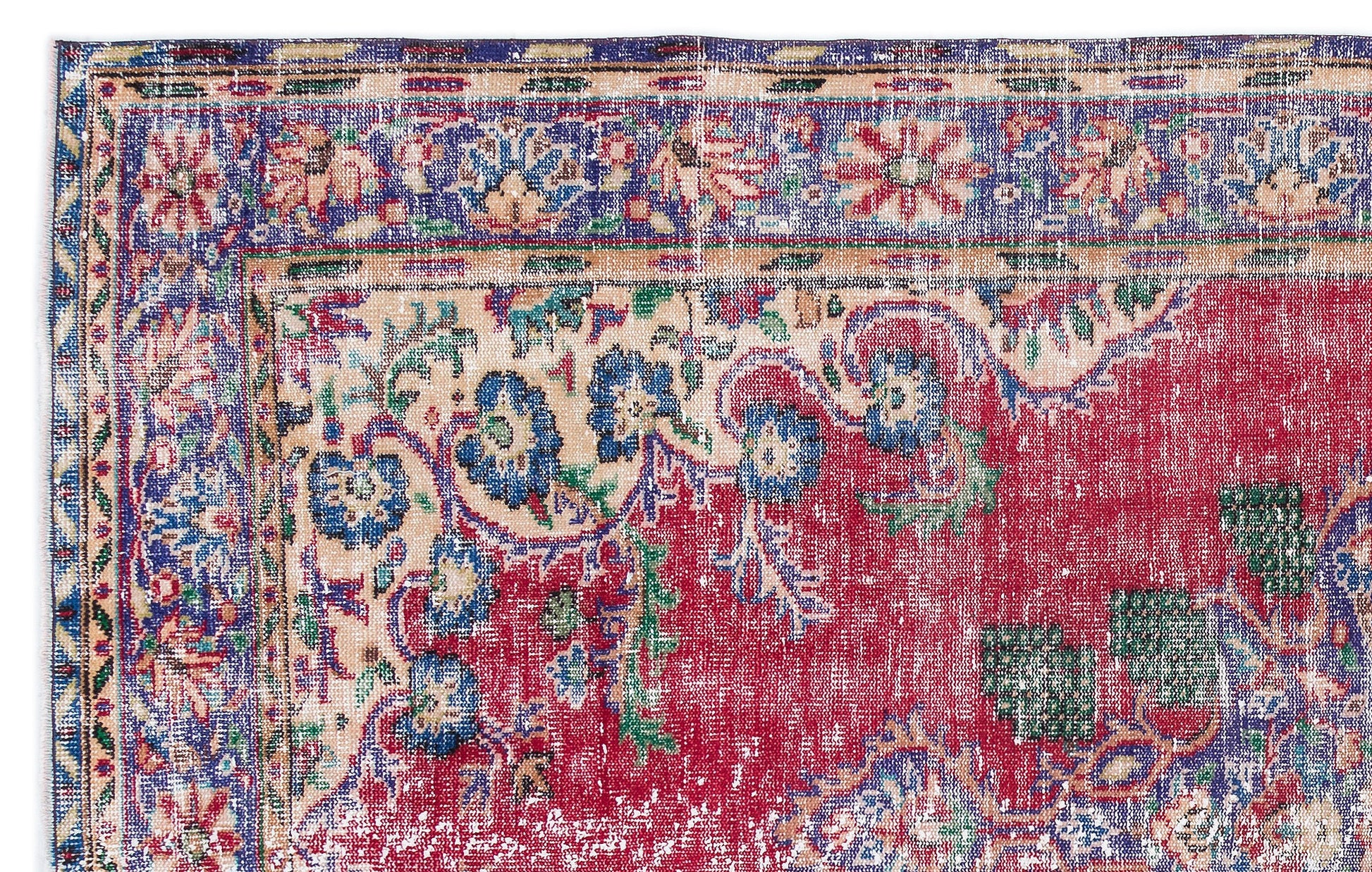 Atina Krem Eskitme Yün El Dokuma Halısı 190 x 305 Apex Unique