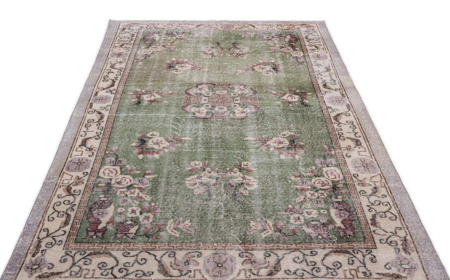 Krem Isparta Klasik Madalyonlu Yün Halı 170x304 - Özel Seri