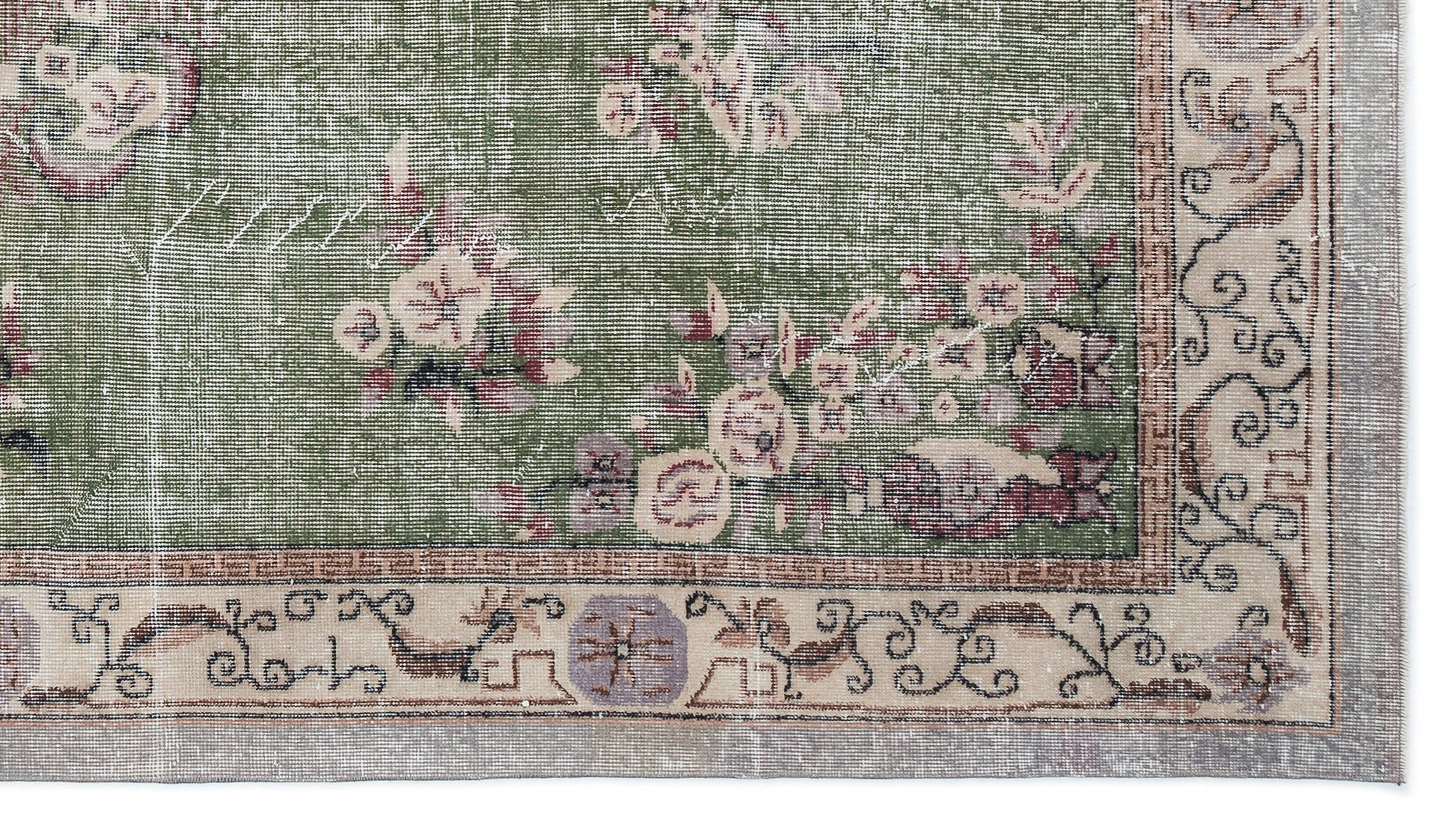 Atina Krem Eskitme Yün El Dokuma Halısı 170 x 304 Apex Unique