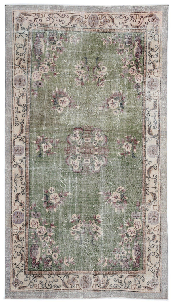 Krem Isparta Klasik Madalyonlu Yün Halı 170x304 - Özel Seri