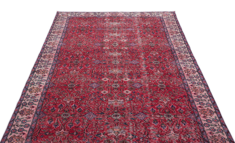 Kırmızı Anadolu Eskitme Klasik Yün Halı 160x280 - Özel Seri
