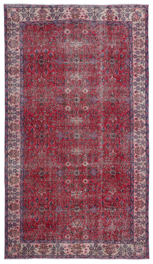 Kırmızı Anadolu Eskitme Klasik Yün Halı 160x280 - Özel Seri