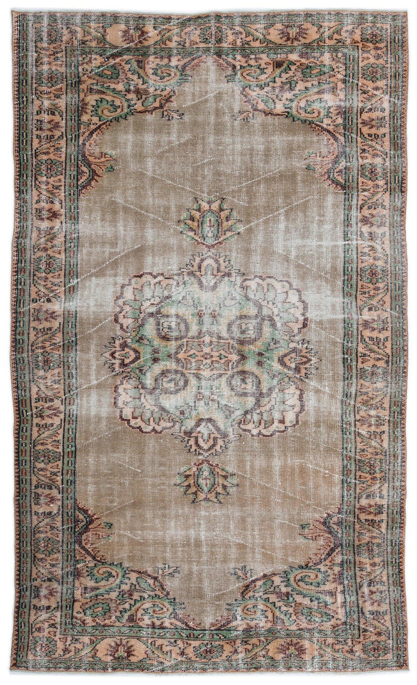 Antrasit Bej Anadolu Geometrik Klasik Yün Halı 173x298 - Özel Seri