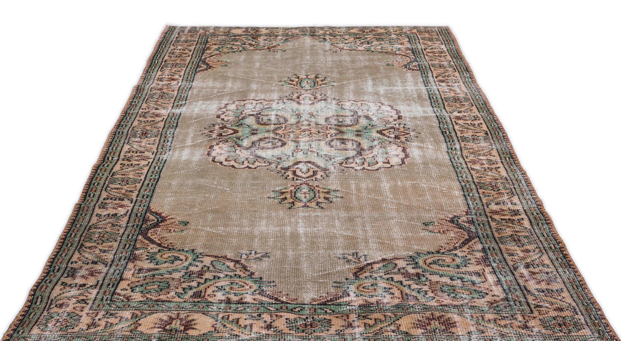 Antrasit Bej Anadolu Geometrik Klasik Yün Halı 173x298 - Özel Seri