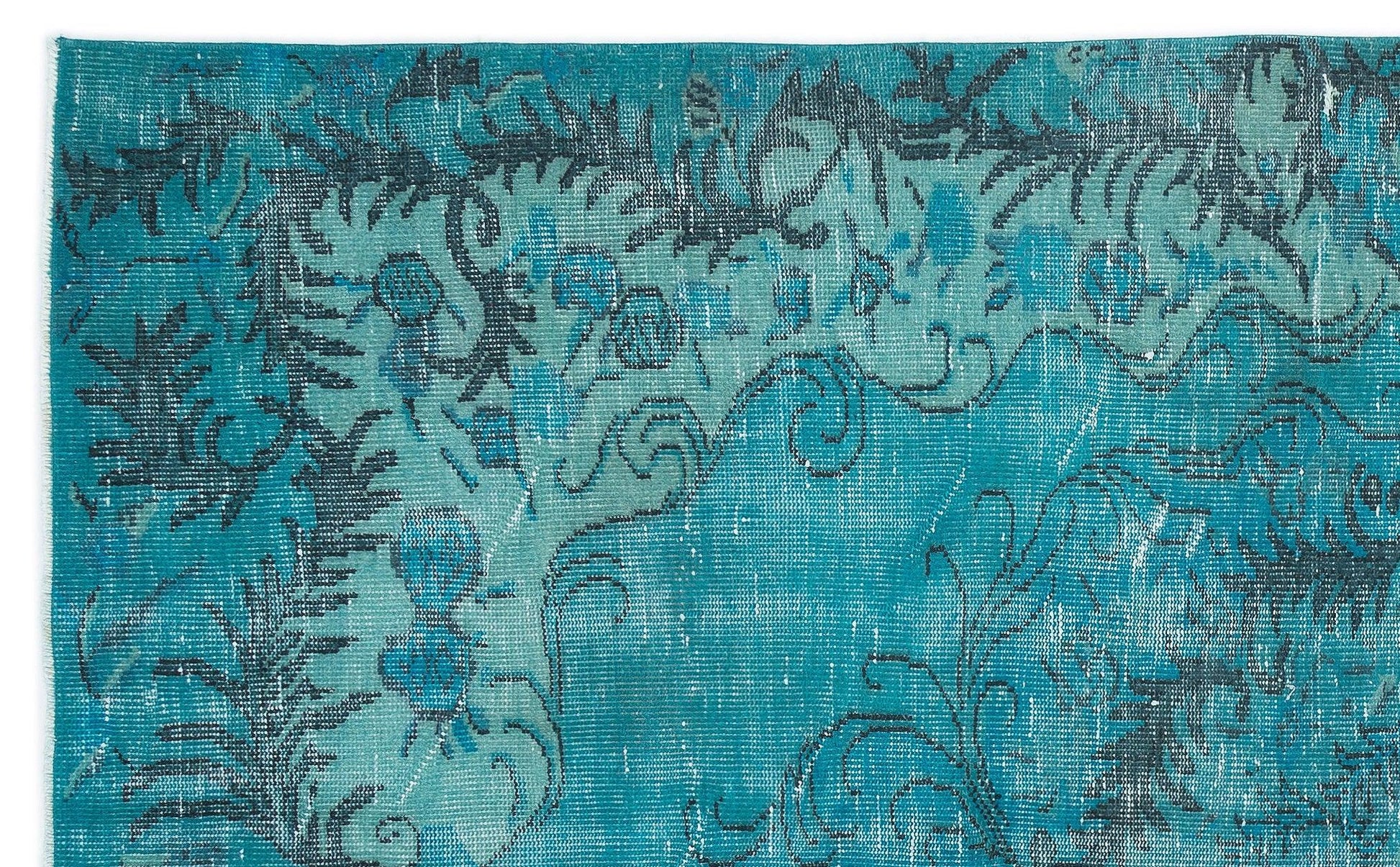Gri Mavi Eskitme Klasik Yün Halı 180x293