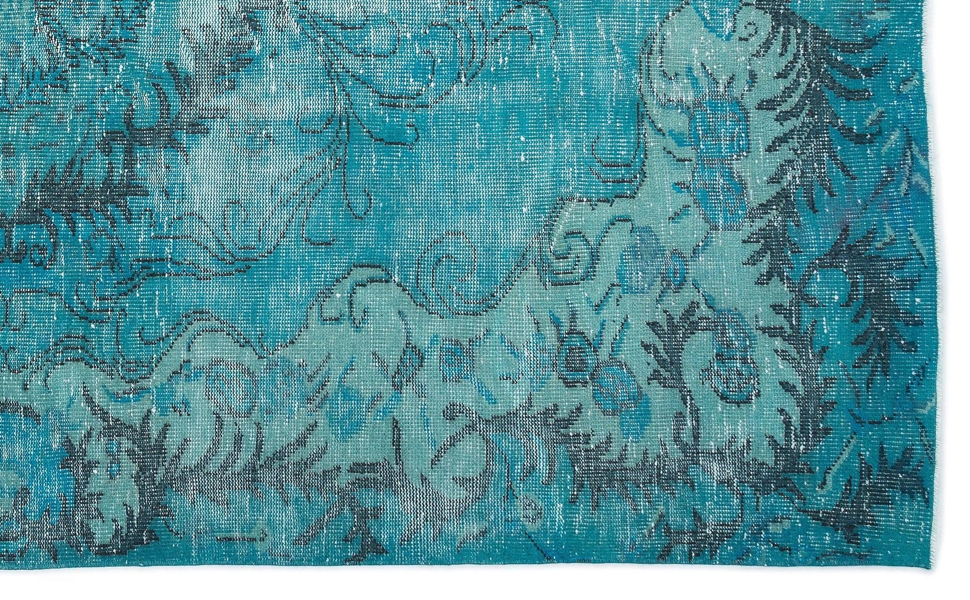 Gri Mavi Eskitme Klasik Yün Halı 180x293