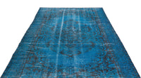 Blue Medallion Distressed Turkish Area Rug 180x295 cm (5'11" x 9'8")
