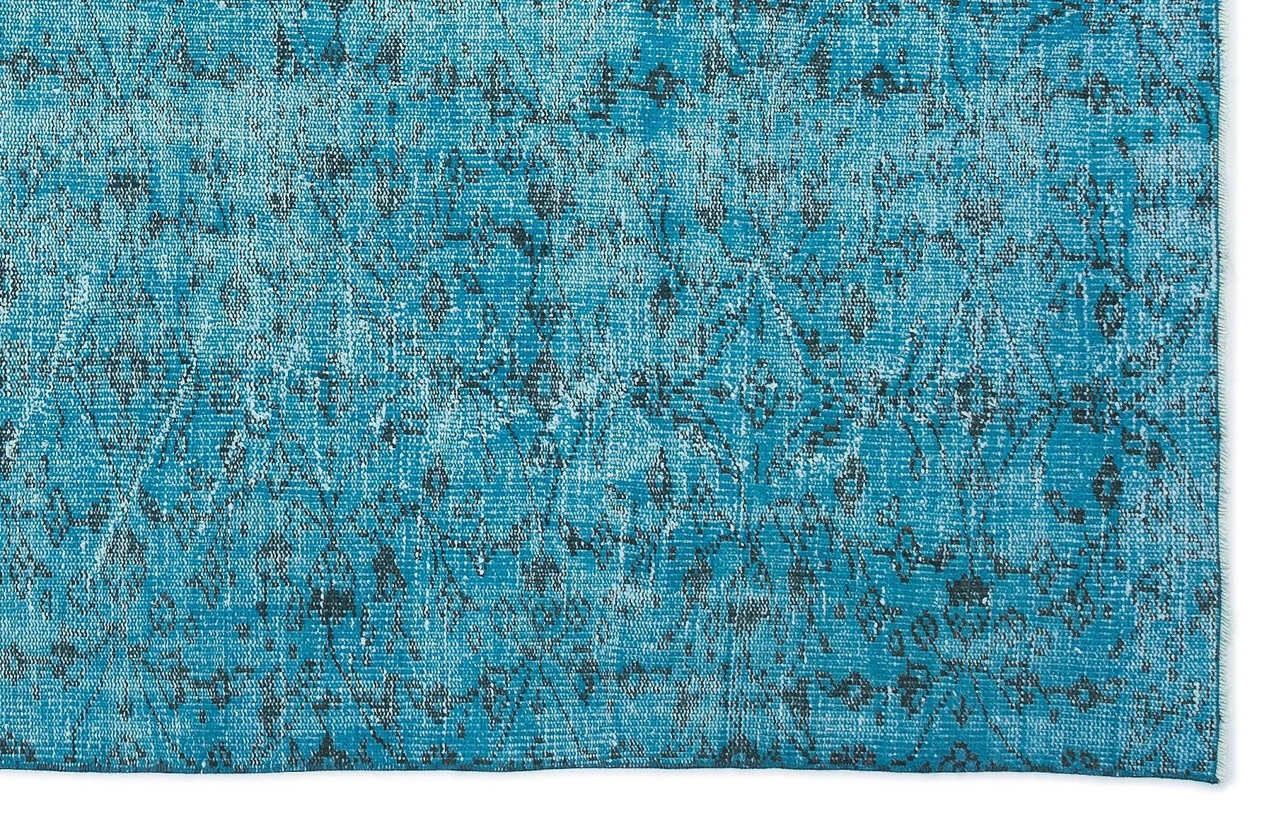 Gri Mavi Anadolu Bohem Geometrik Yün Halı 170x258 - Özel Seri