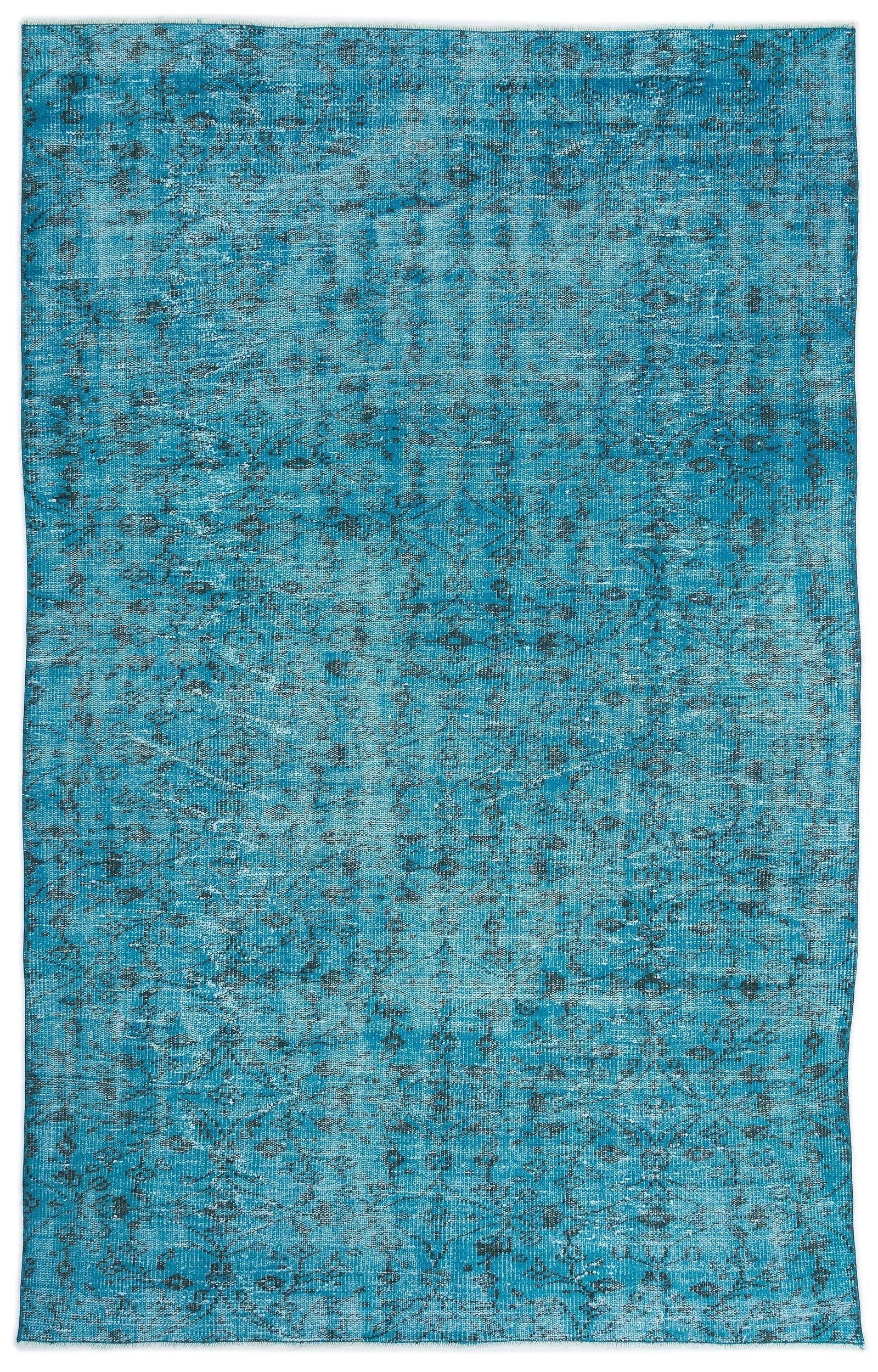 Gri Mavi Anadolu Bohem Geometrik Yün Halı 170x258 - Özel Seri