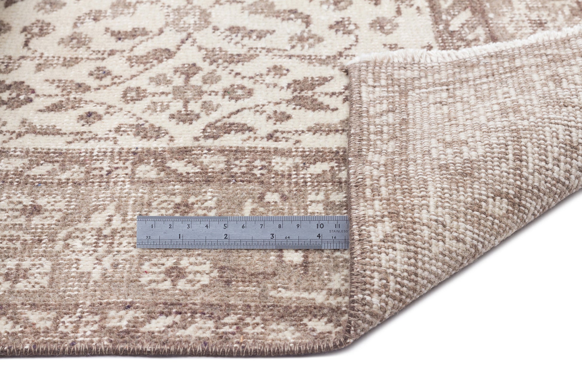 Atina 15906 Bej Eskitme Yün El Dokuma Halısı 162 x 280 Apex Unique